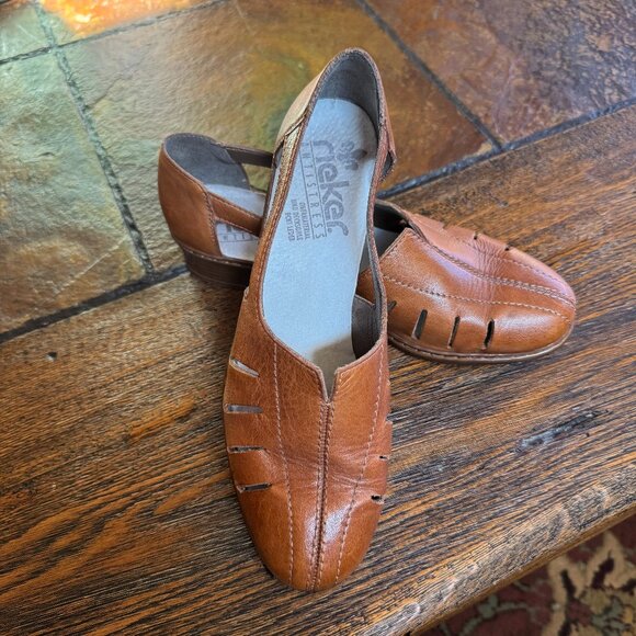 Vintage Rieker Anti-Stress Brown Leather Loafer, Women's US Size 8.5 - Picture 2 of 4